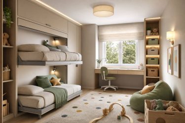Cómo integrar una litera abatible en un cuarto infantil